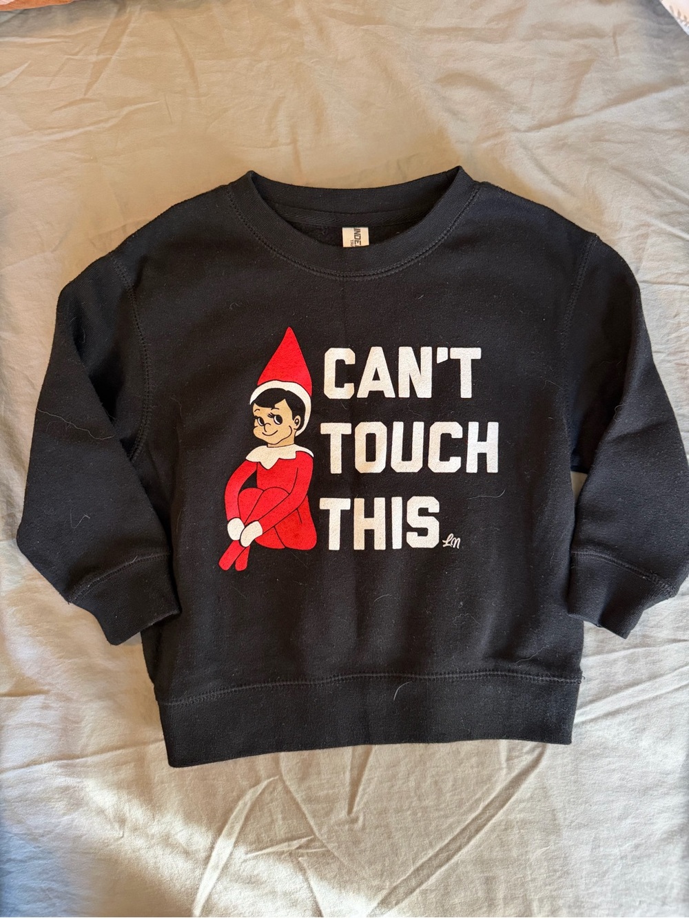 Kids Black 'Can't Touch This' Elf Graphic Sweatshirt